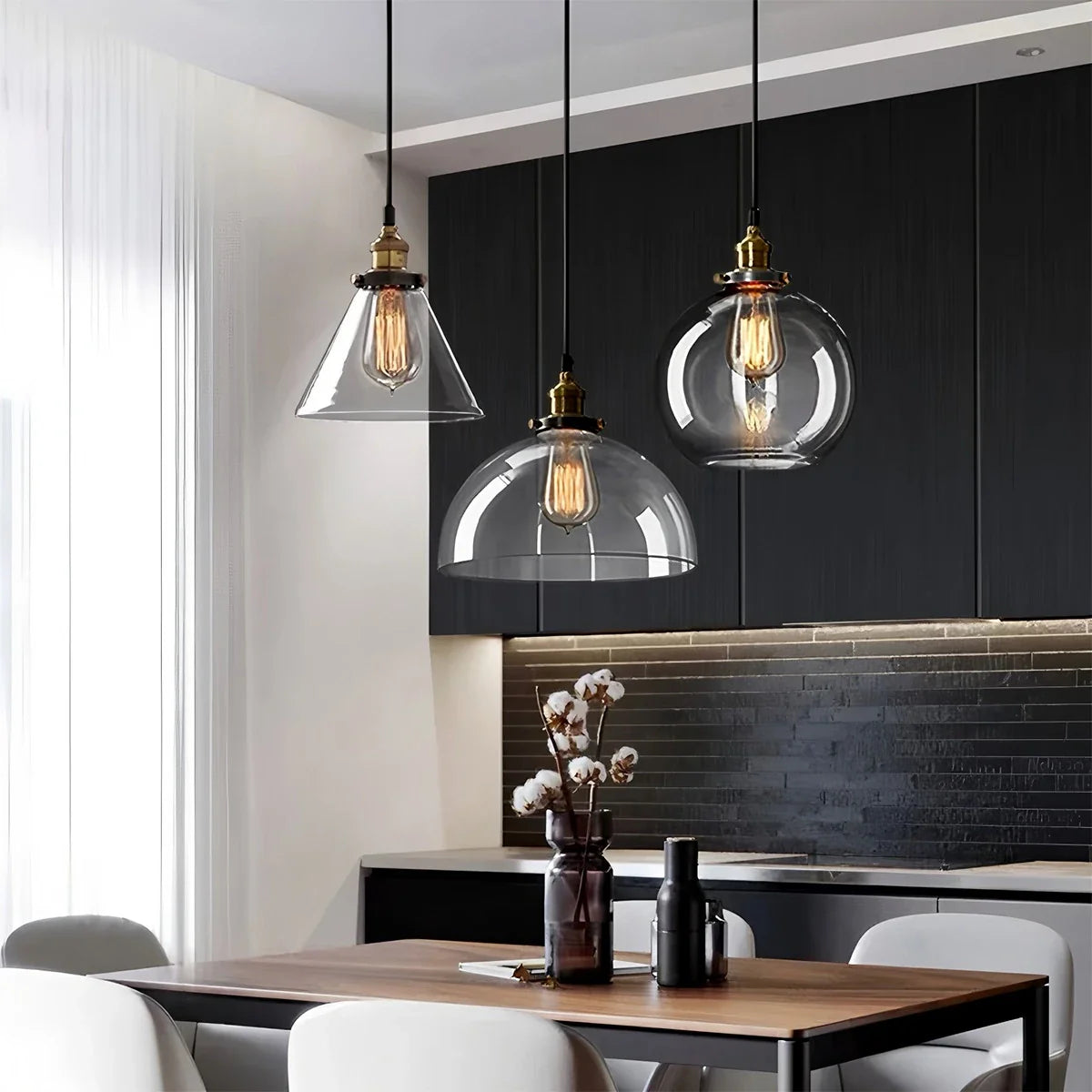 Feyran Mabel Glass Pendant Light for Kitchen Island