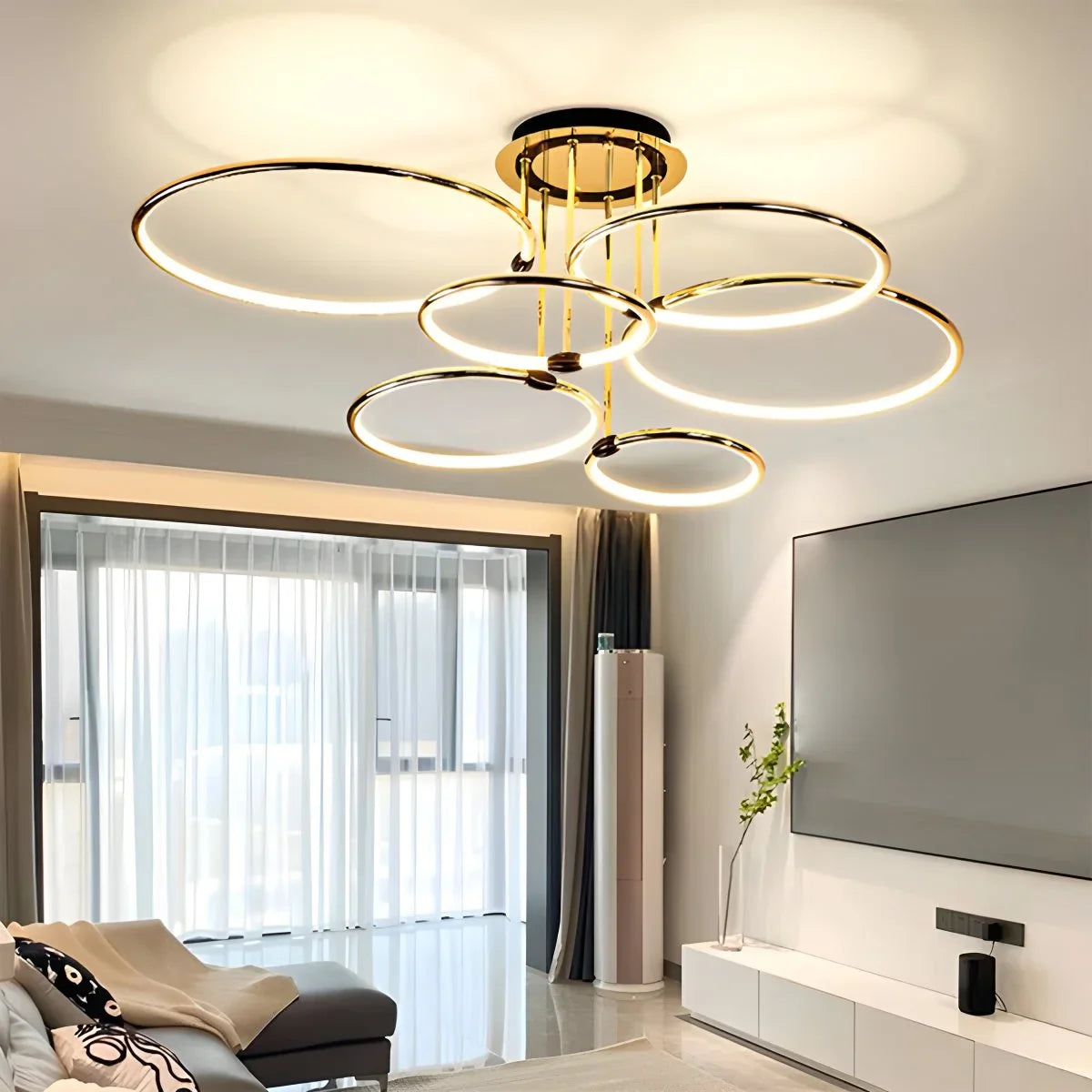 Feyran Metal Circular Chandelier Ceiling Lamp