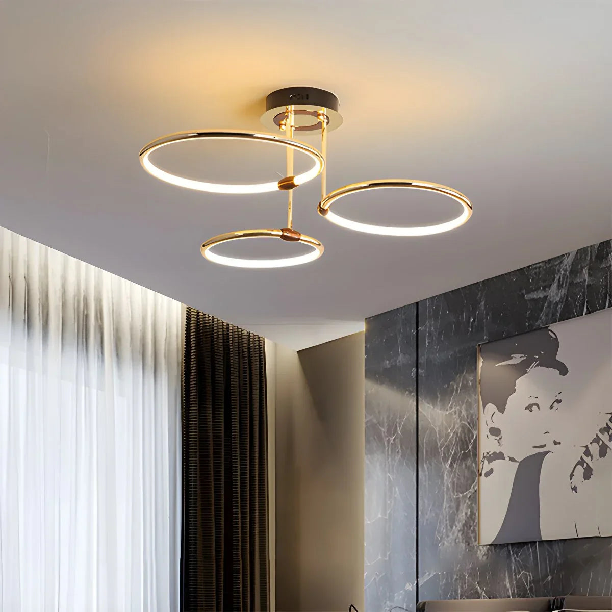 Feyran Metal Circular Chandelier Ceiling Lamp