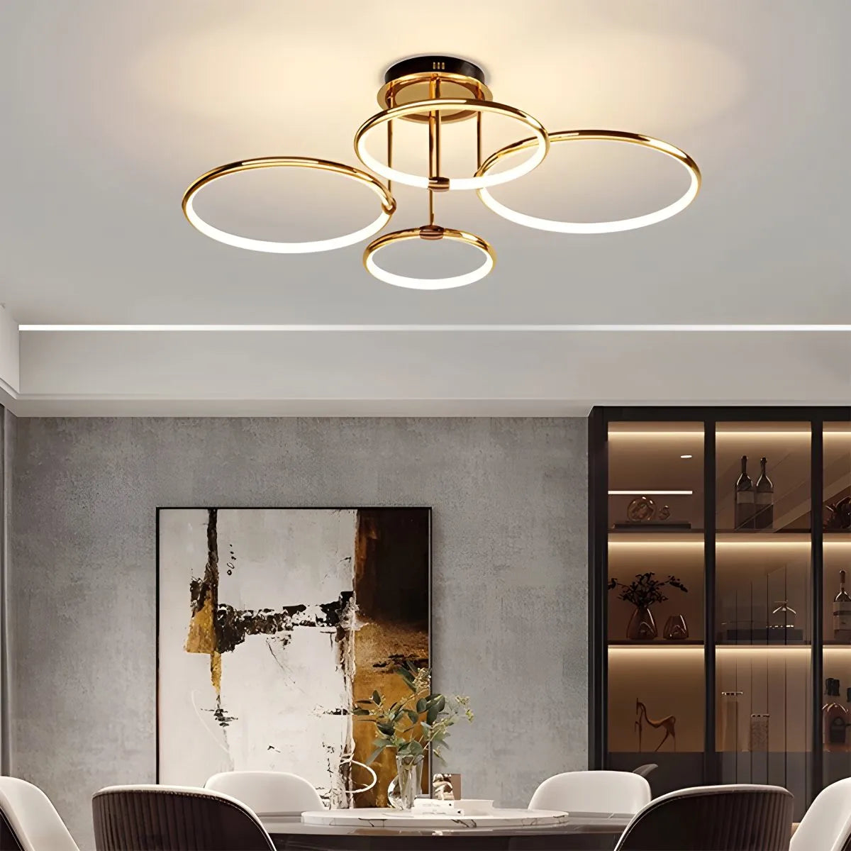 Feyran Metal Circular Chandelier Ceiling Lamp