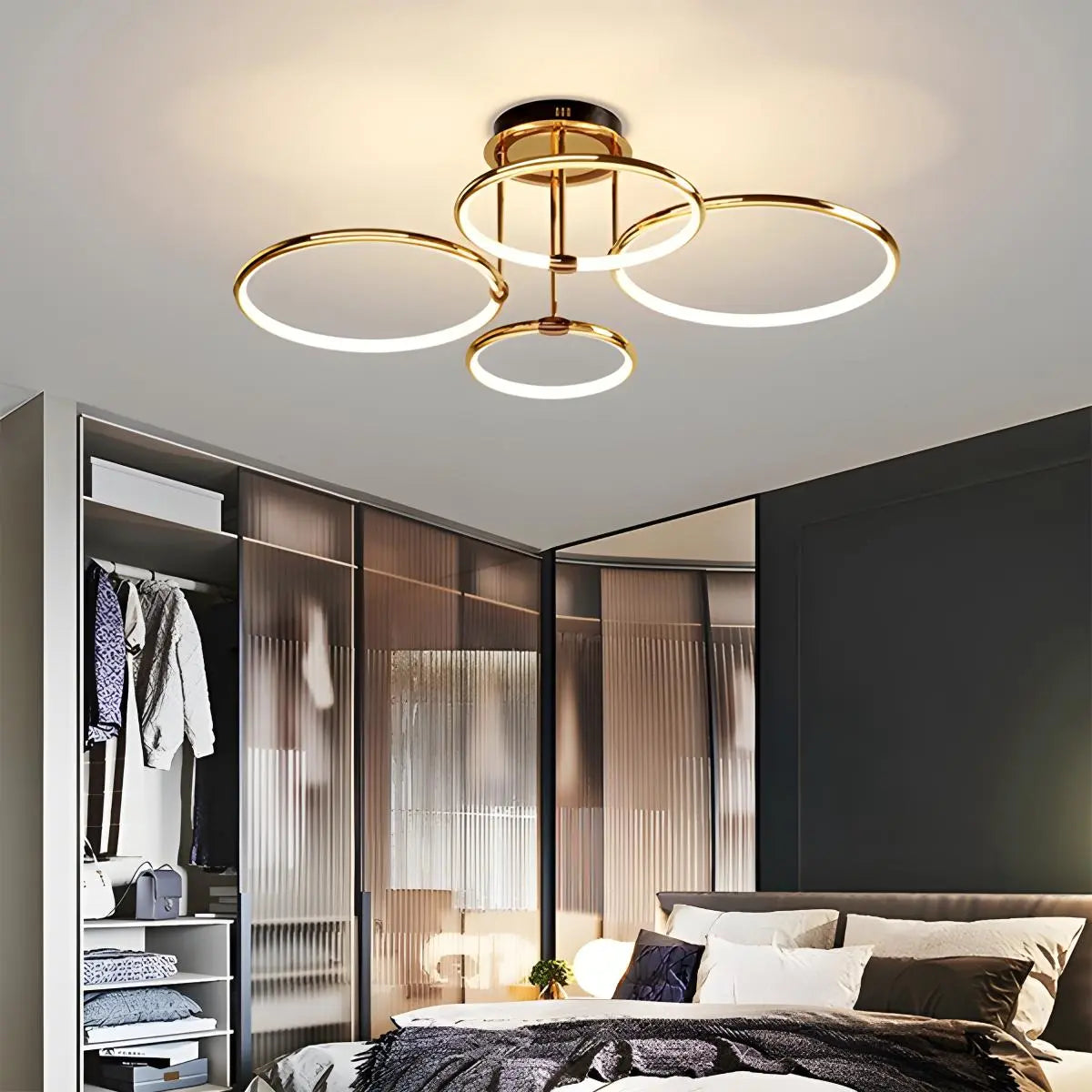 Feyran Metal Circular Chandelier Ceiling Lamp