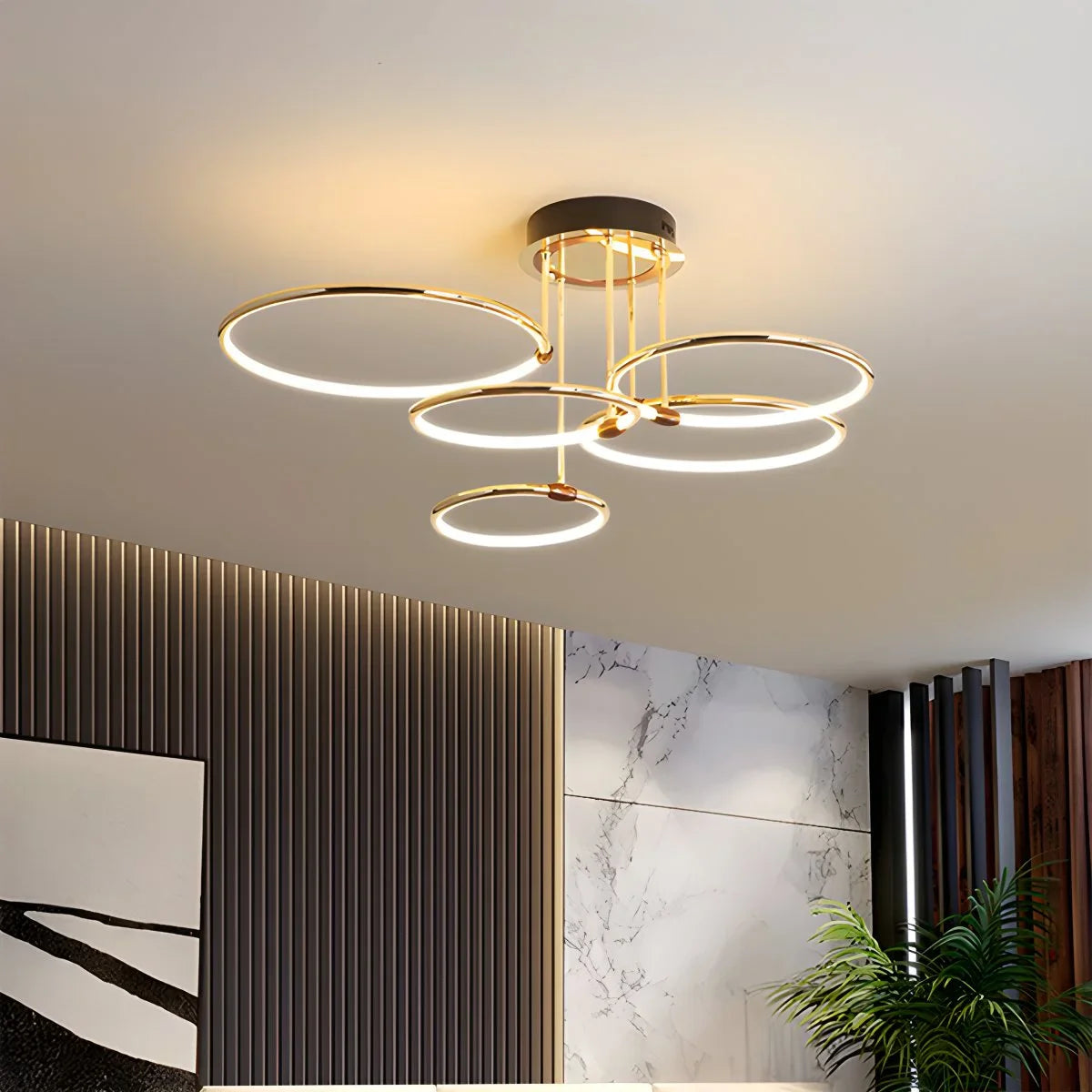 Feyran Metal Circular Chandelier Ceiling Lamp