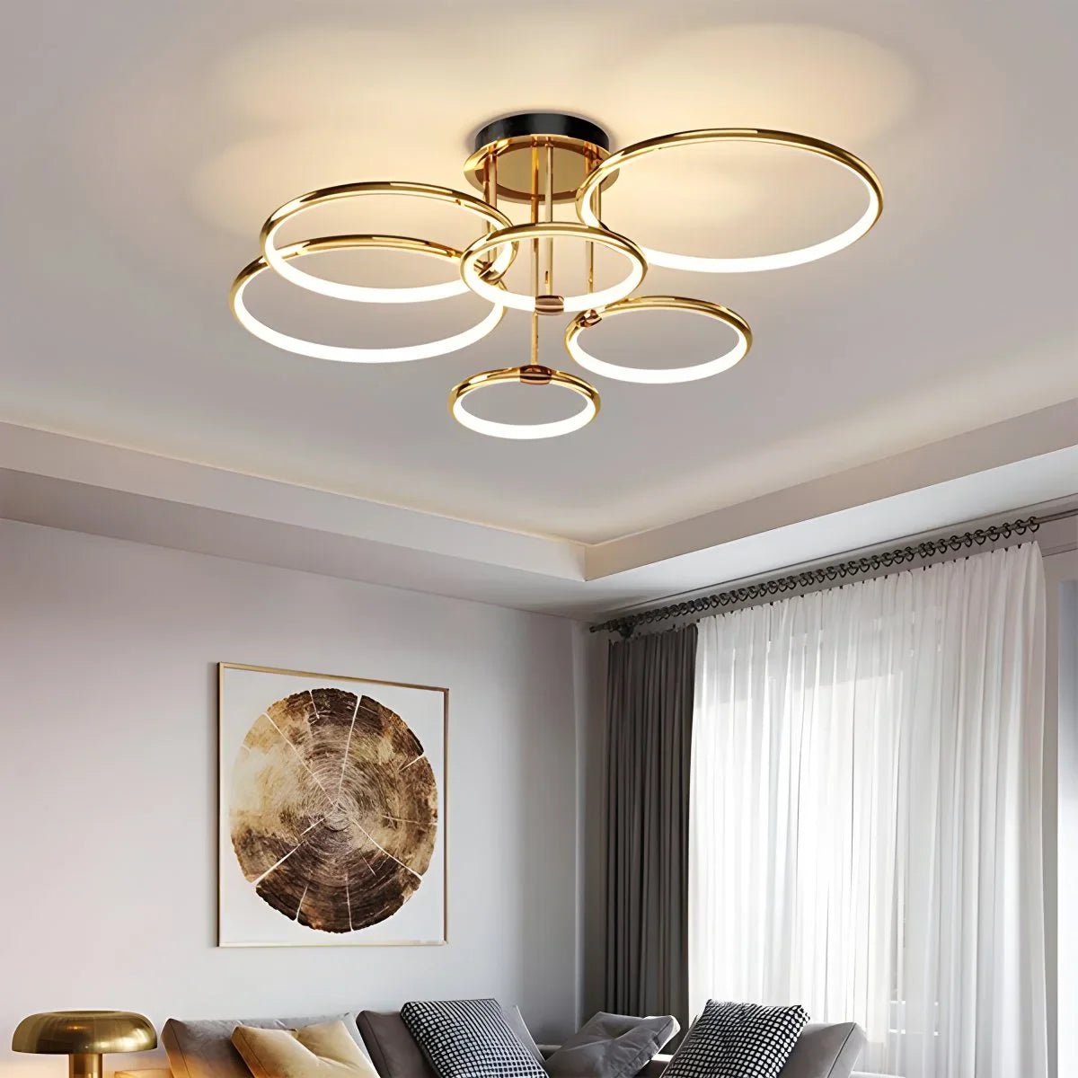 Feyran Metal Circular Chandelier Ceiling Lamp