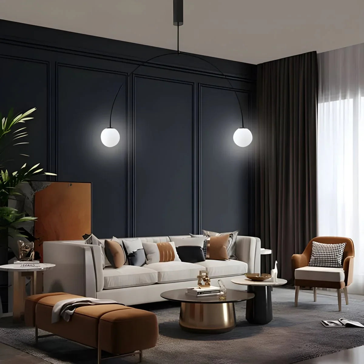 Feyran Minimalist Linear Metal Chandelier