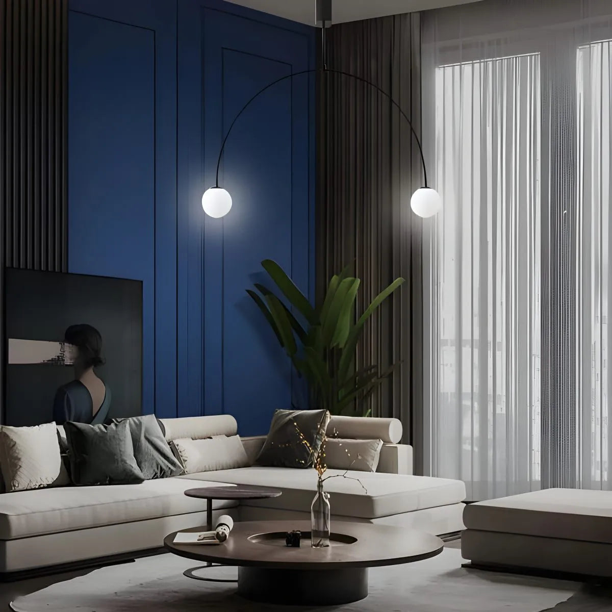 Feyran Minimalist Linear Metal Chandelier