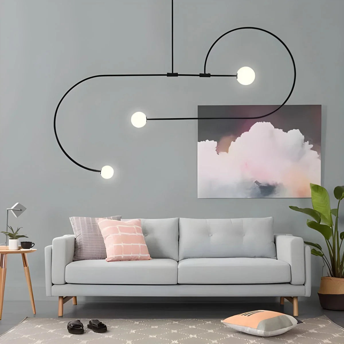 Feyran Minimalist Linear Metal Chandelier