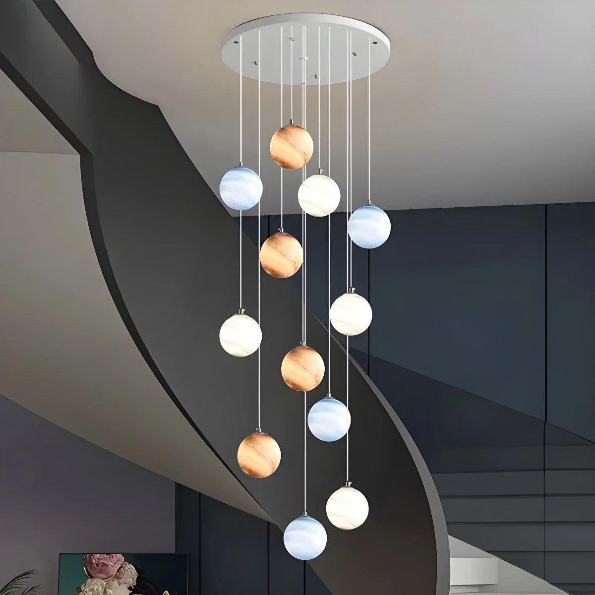 Feyran Modern Attic 3D Moon Celestial Chandelier