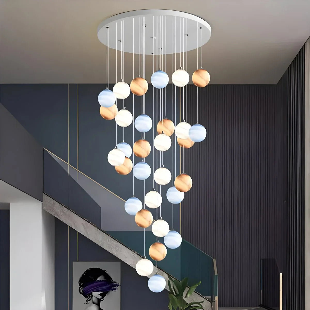Feyran Modern Attic 3D Moon Celestial Chandelier
