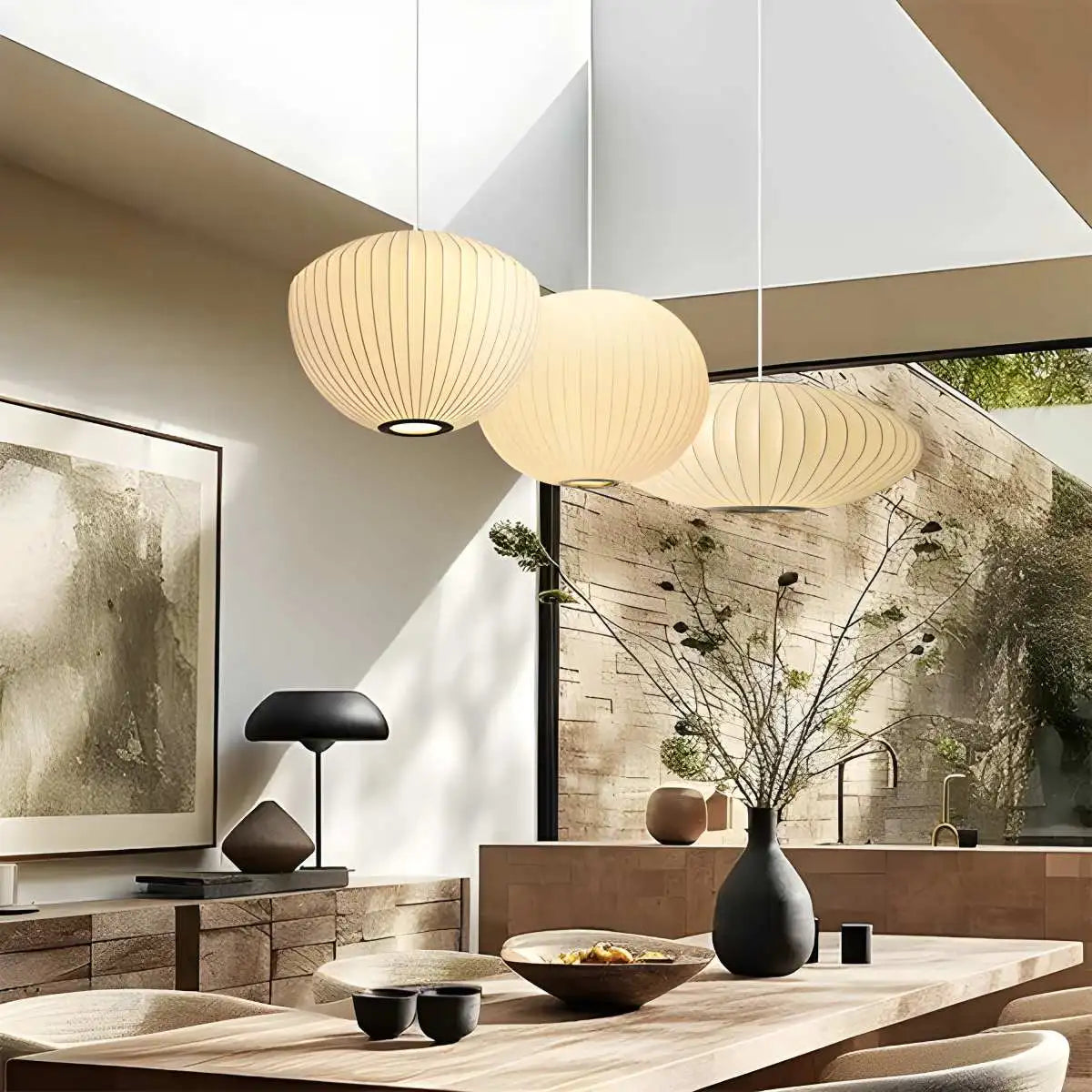 Feyran Vintage LED Silk Lantern Pendant Light