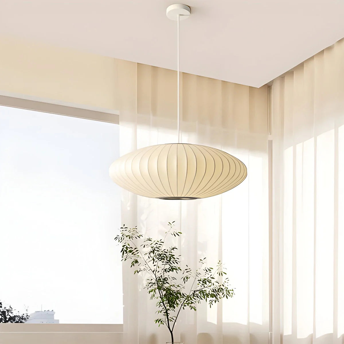 Feyran Vintage LED Silk Lantern Pendant Light