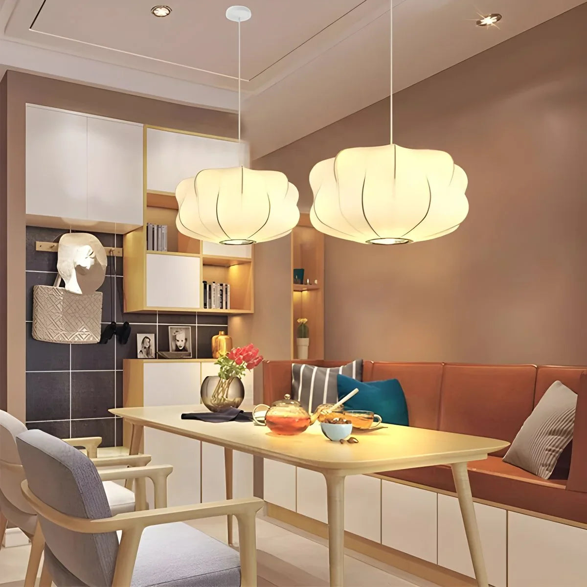 Feyran Vintage LED Silk Lantern Pendant Light