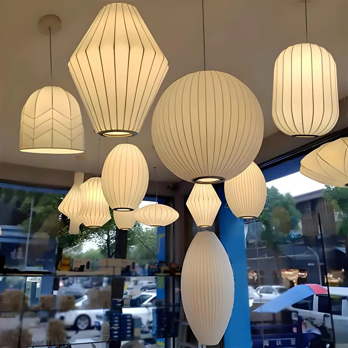 Feyran Vintage LED Silk Lantern Pendant Light