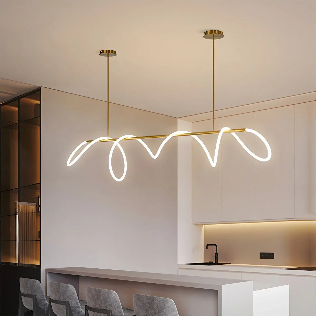 Feyran Modern Long Hose Led Pendant Light for Dining Room