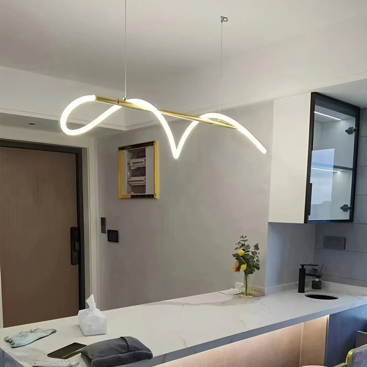 Feyran Modern Long Hose Led Pendant Light for Dining Room