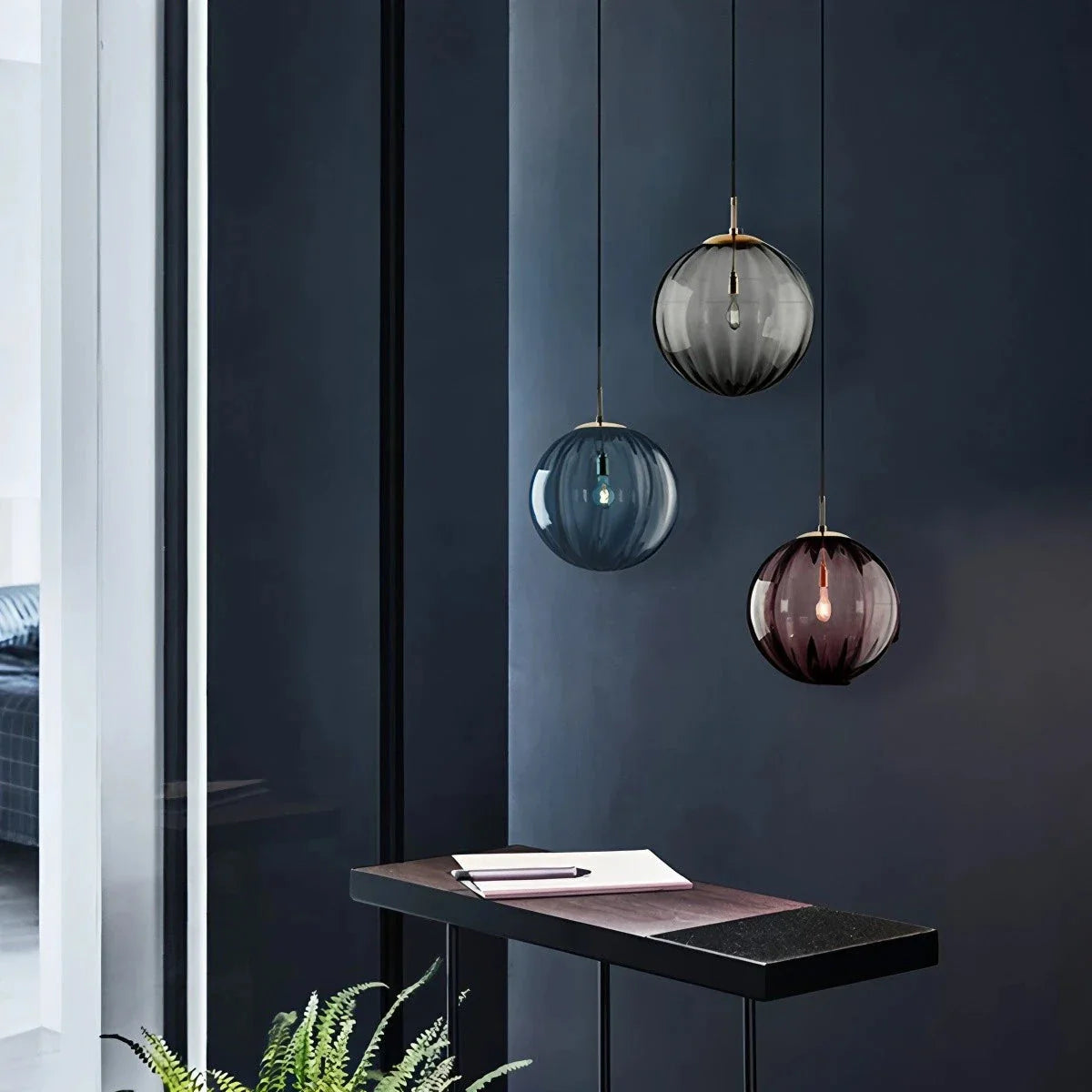Feyran Modern Nordic Water Pattern Glass Ball Pendant Light