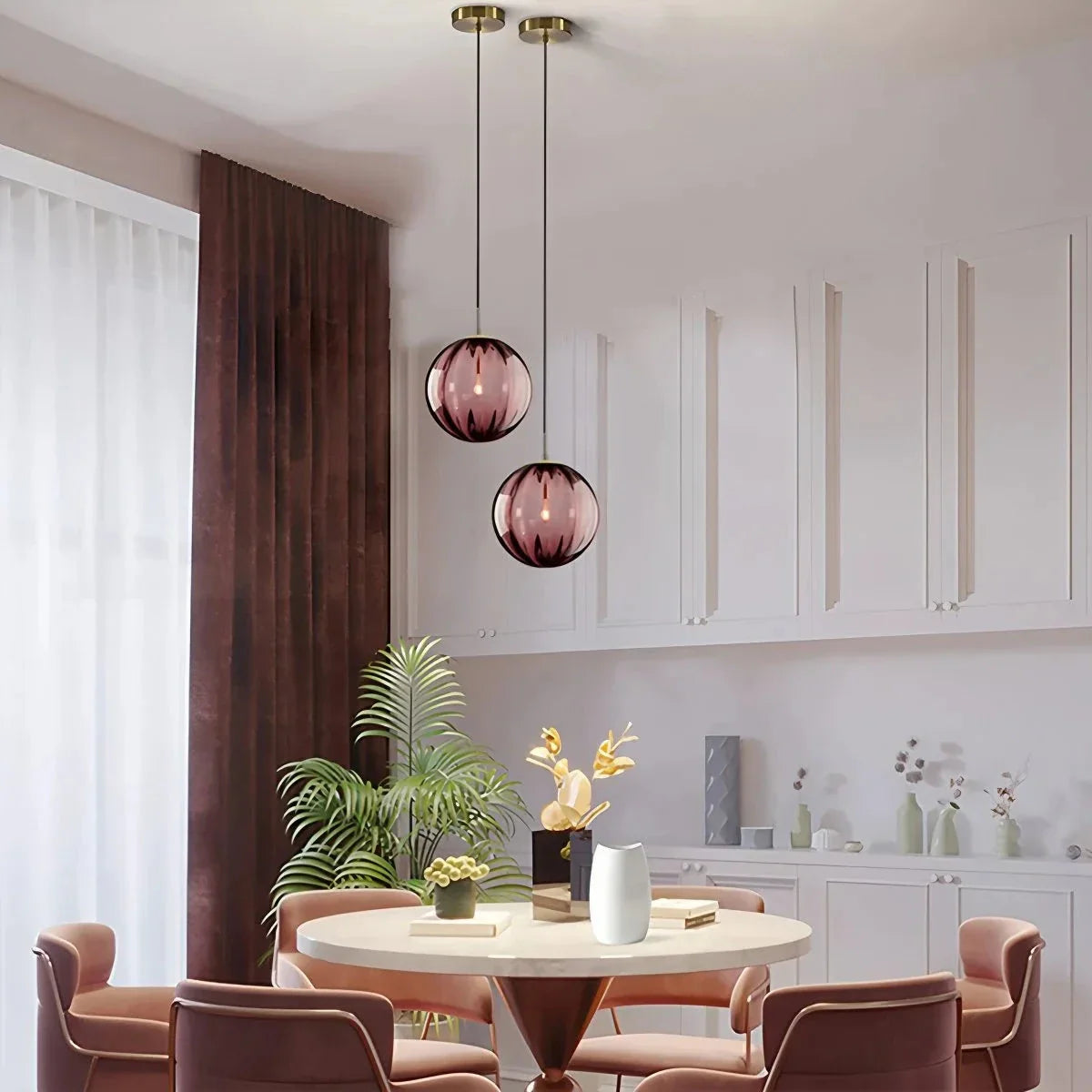 Feyran Modern Nordic Water Pattern Glass Ball Pendant Light