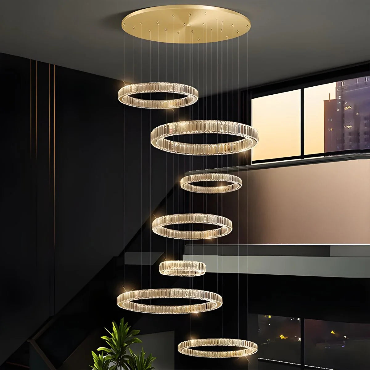 Feyran Nordic Circular Villa Crystal Chandelier