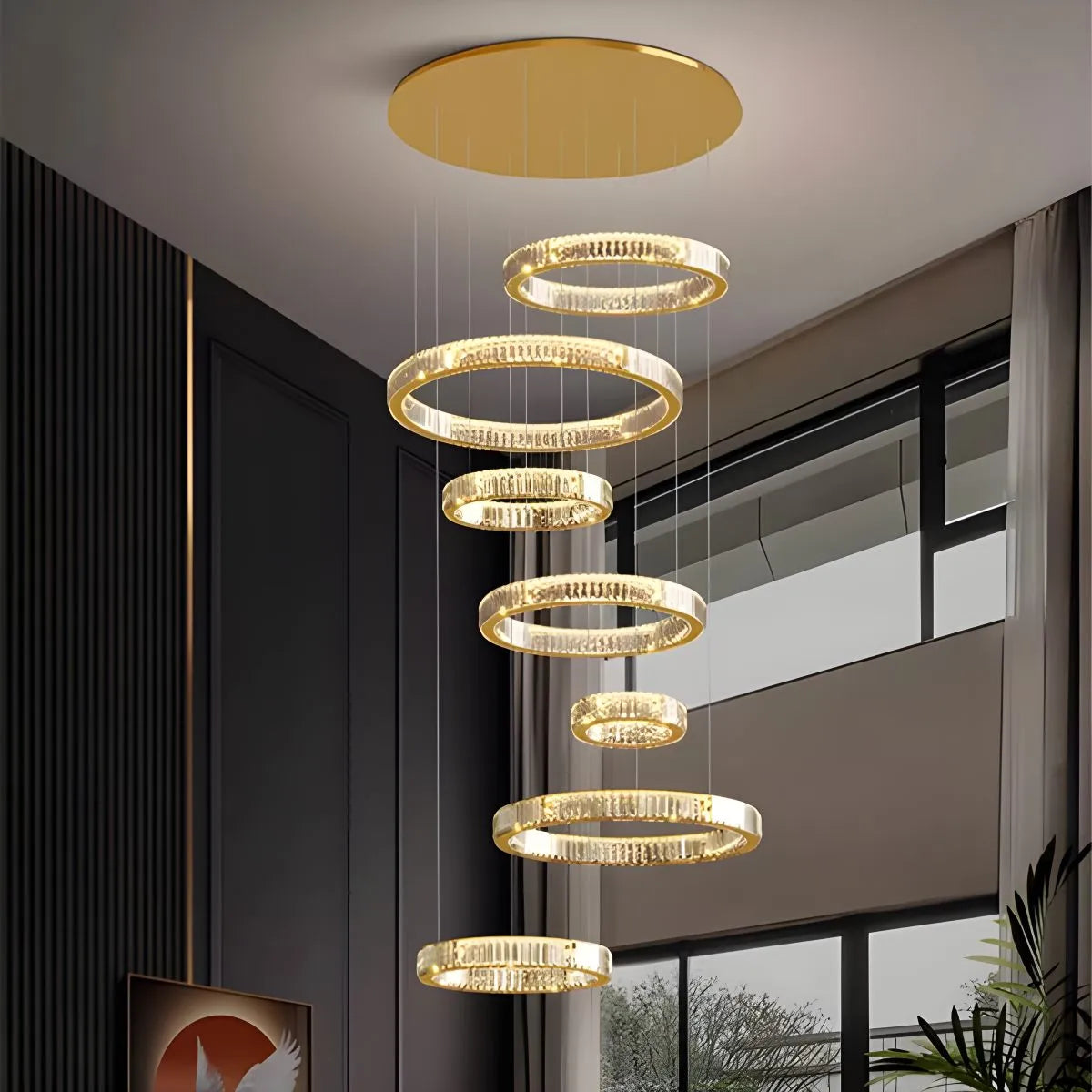 Feyran Nordic Circular Villa Crystal Chandelier