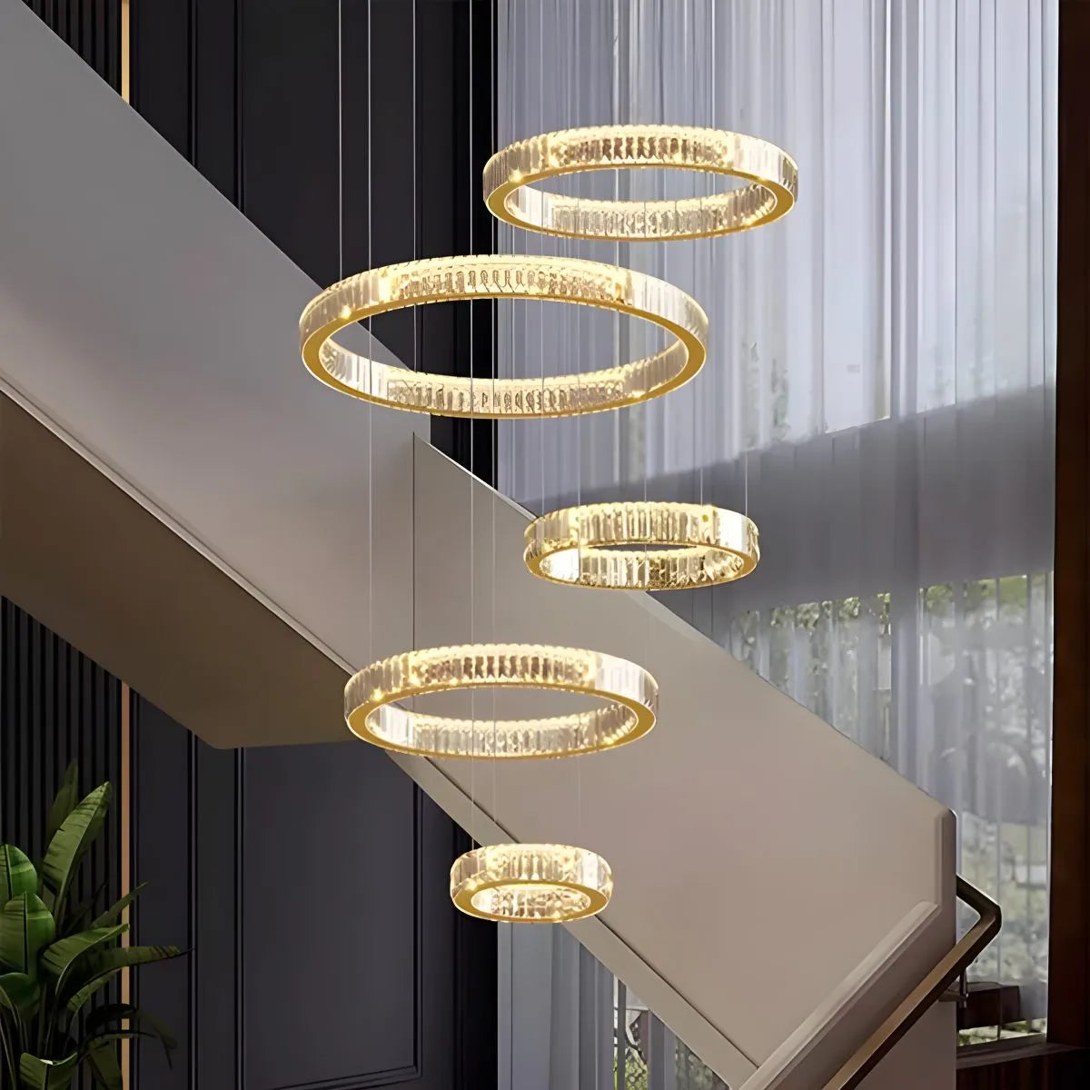 Feyran Nordic Circular Villa Crystal Chandelier