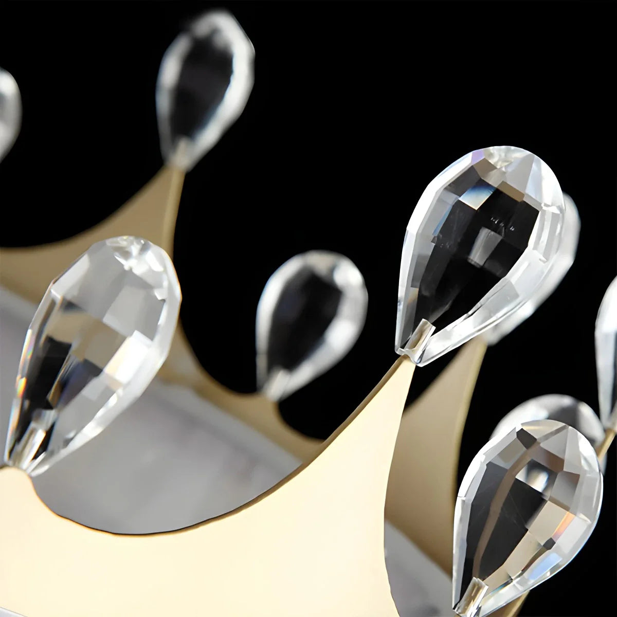 Feyran Nordic Feather Crystal Crown Chandelier