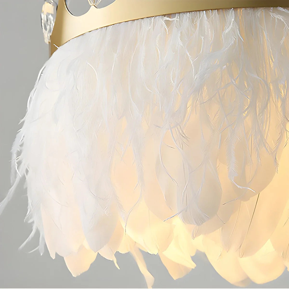 Feyran Nordic Feather Crystal Crown Chandelier