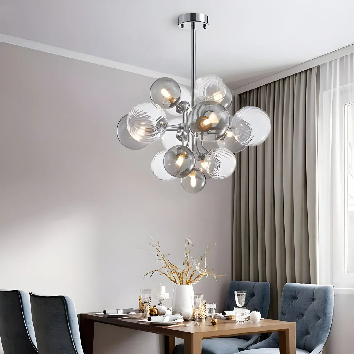 Feyran Nordic Glass Bubble Chandelier