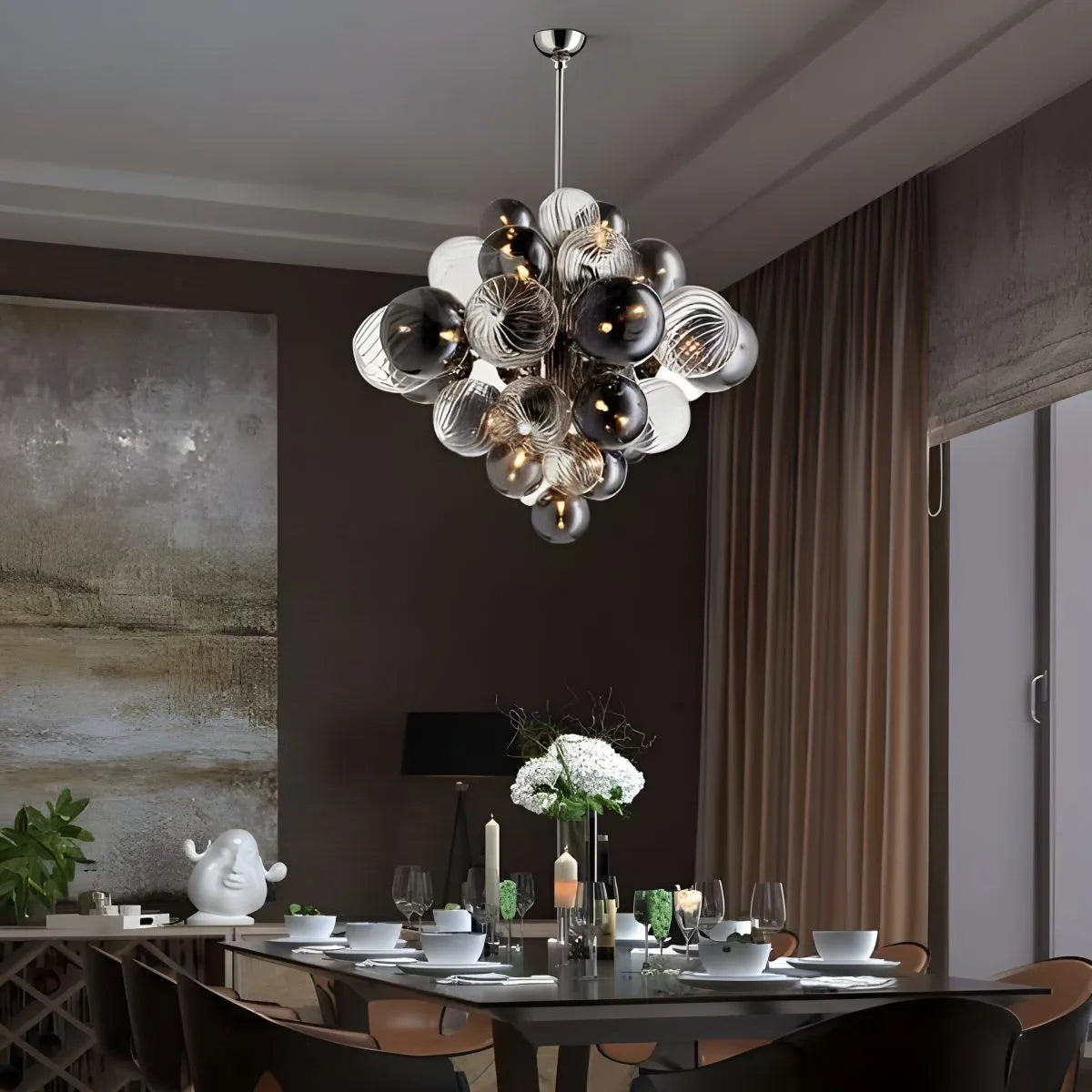Feyran Nordic Glass Bubble Chandelier