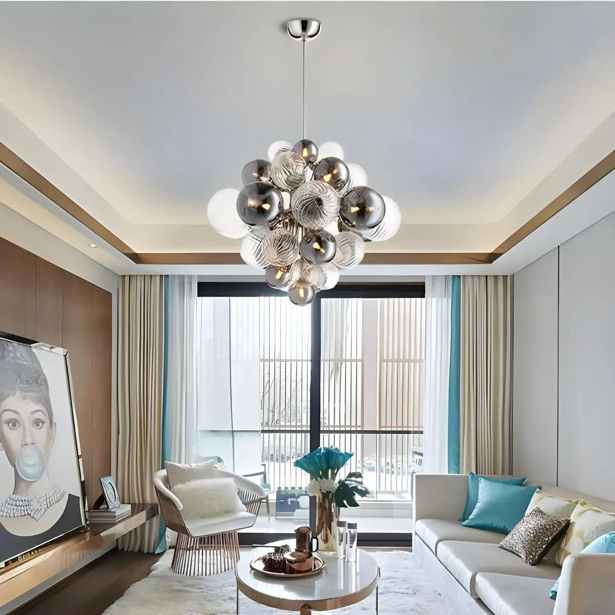 Feyran Nordic Glass Bubble Chandelier