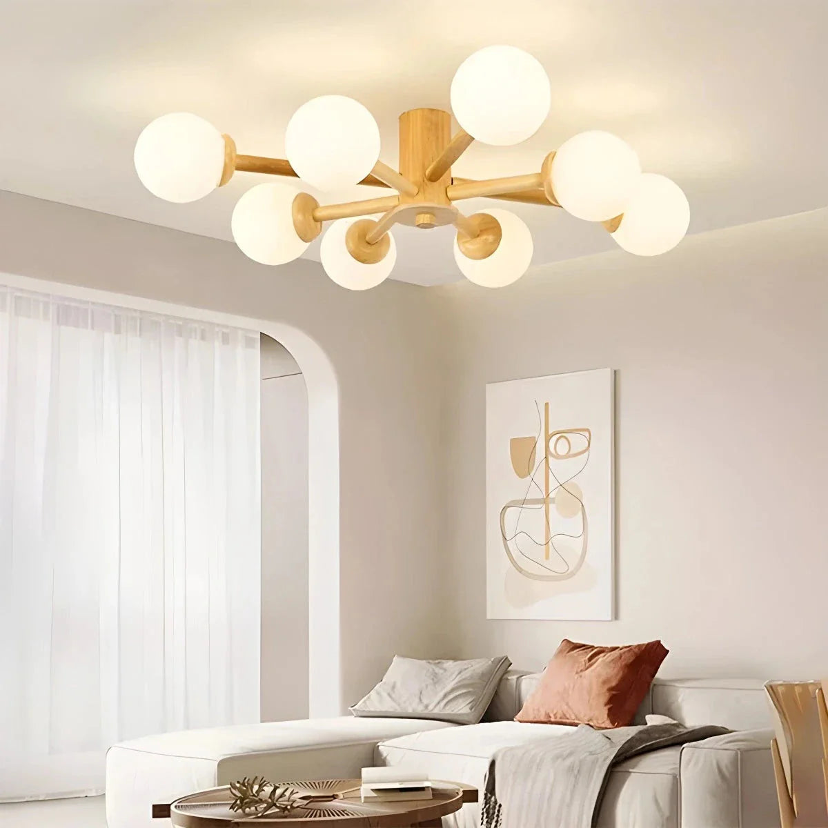 Feyran Nordic Wooden Dining Room Ceiling Light