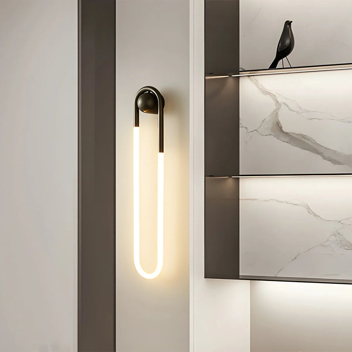 Feyran Oval Brass Wall Sconce for Living Room
