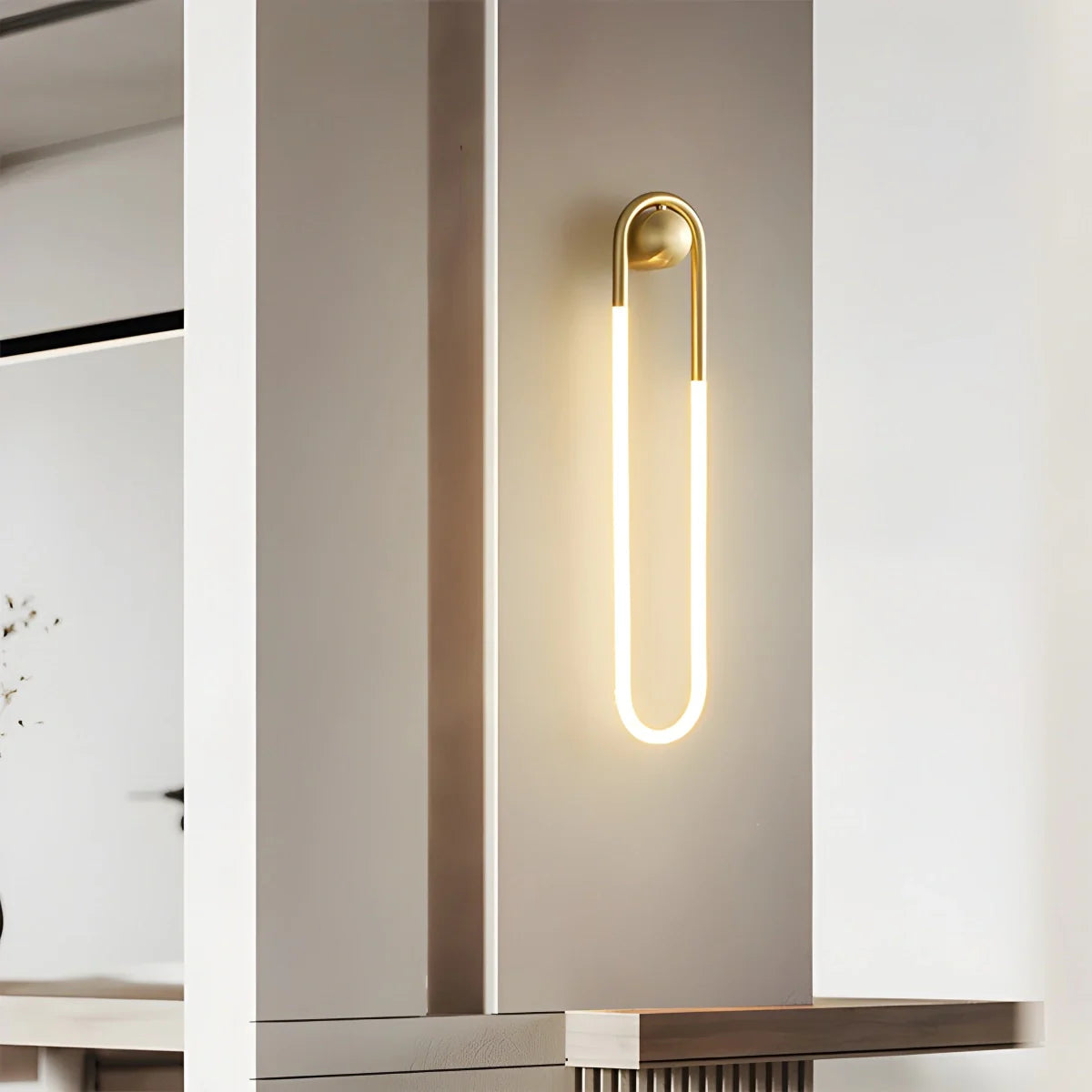 Feyran Oval Brass Wall Sconce for Living Room