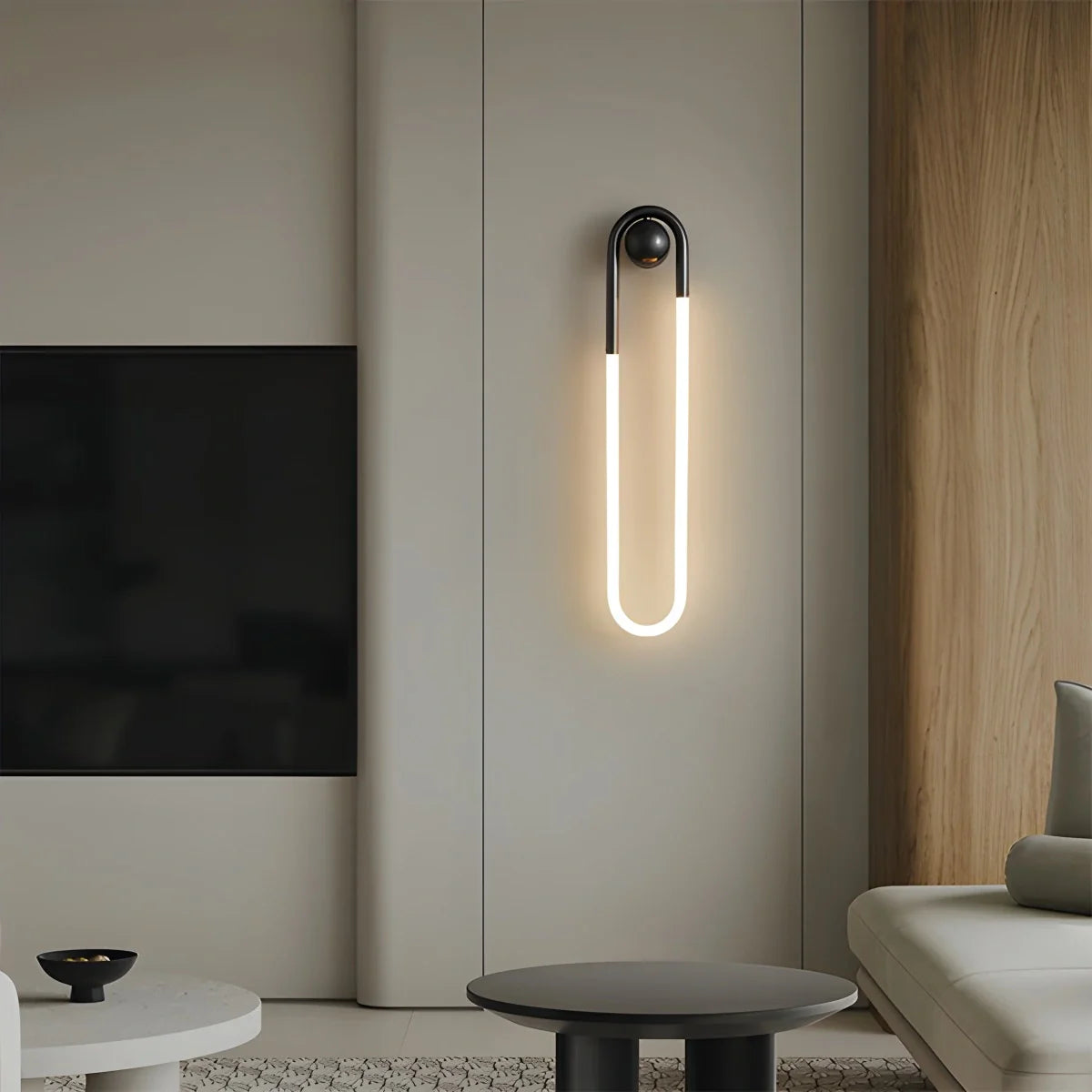 Feyran Oval Brass Wall Sconce for Living Room