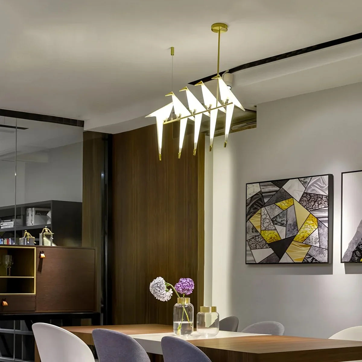 Feyran Paper Crane Bird Chandelier for Dining Room