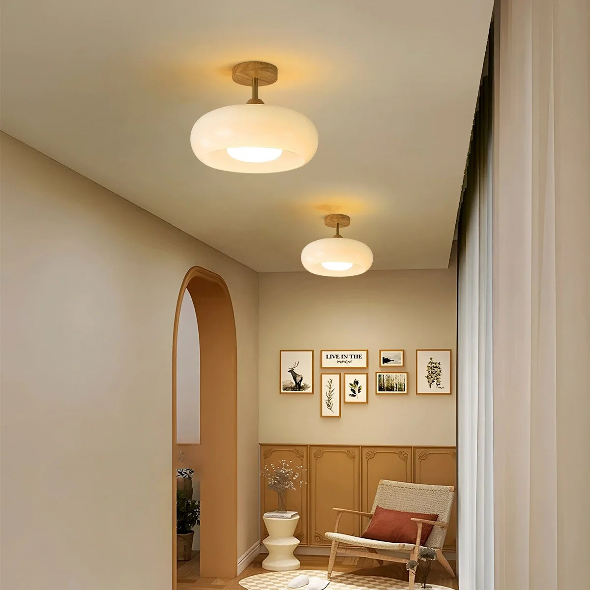 Feyran Plafonnier Retro Glass Ceiling Lamp