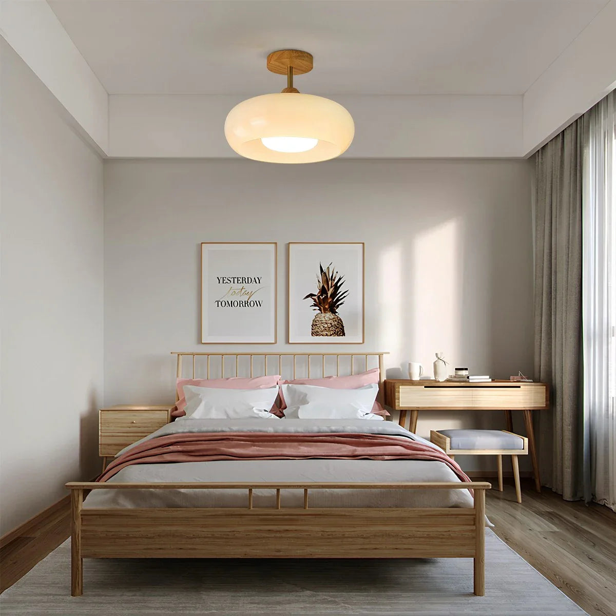 Feyran Plafonnier Retro Glass Ceiling Lamp