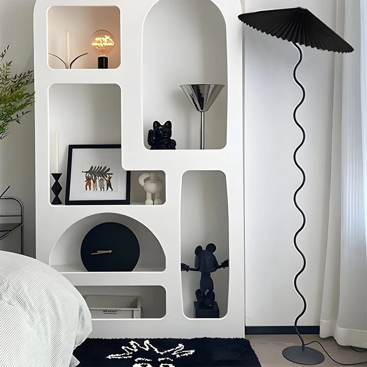 Feyran Pleated Squiggle Floor & Table Lamp