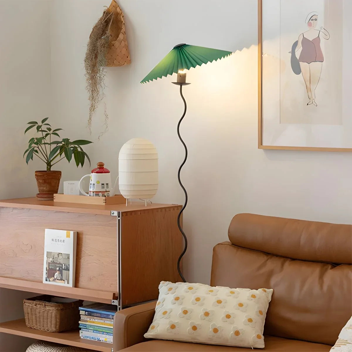 Feyran Pleated Squiggle Floor & Table Lamp