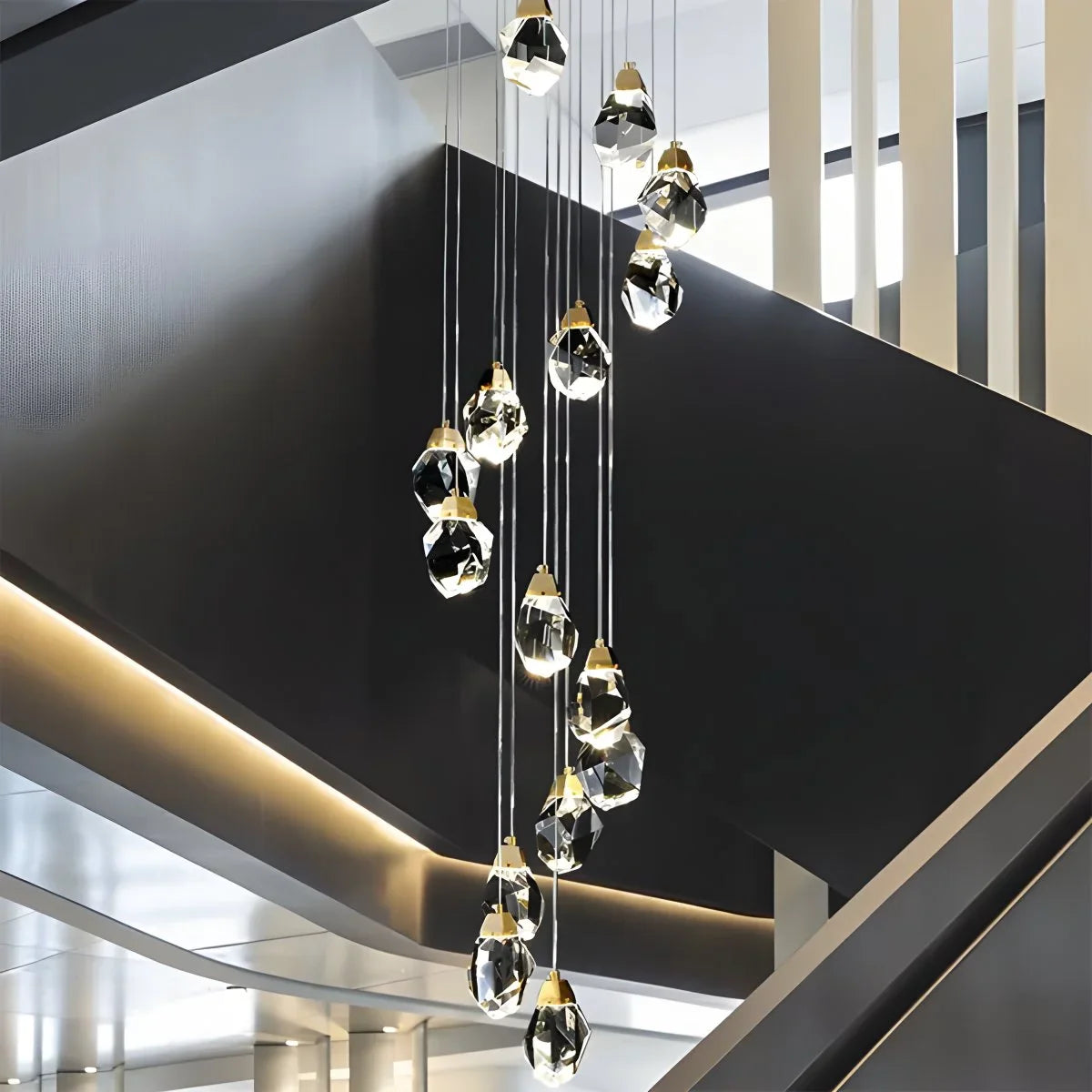 Feyran Rock Crystal Rain Chandelier for Living Room