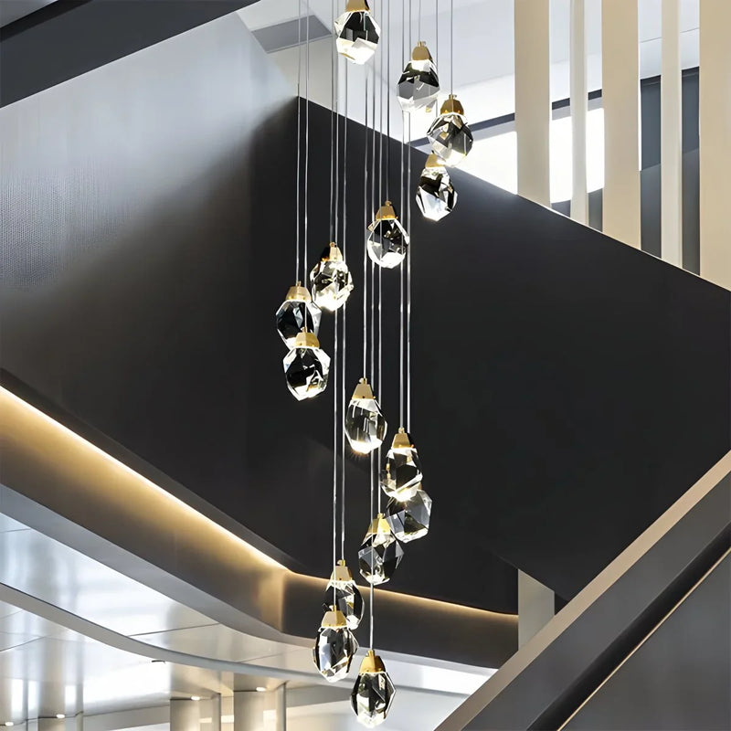 Feyran Rock Crystal Rain Chandelier for Living Room