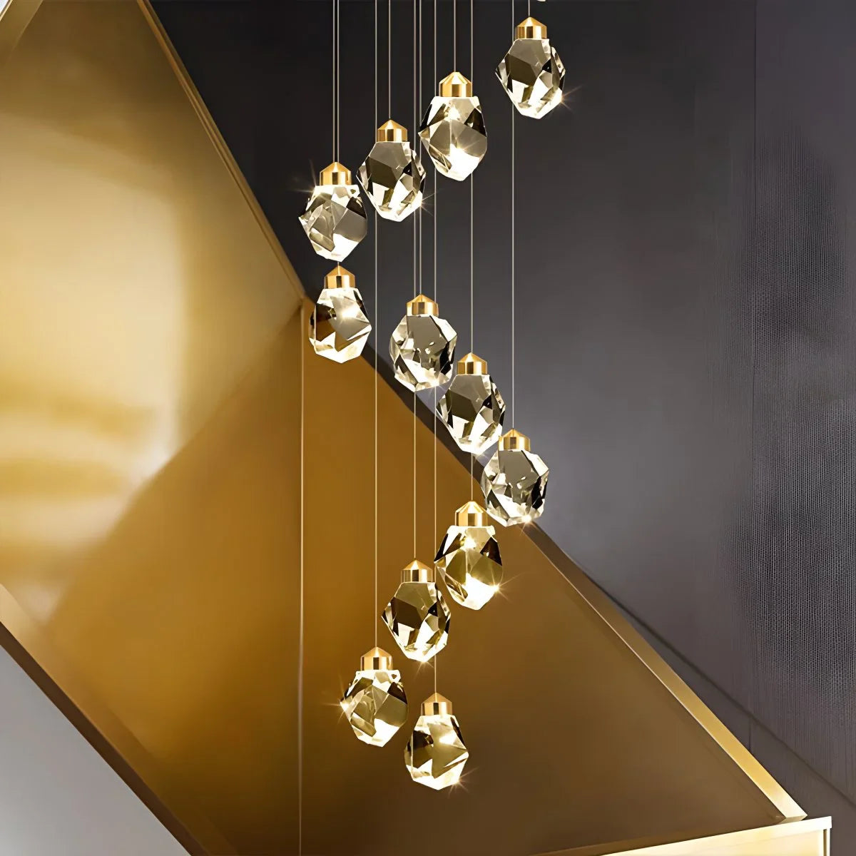Feyran Rock Crystal Rain Chandelier for Living Room