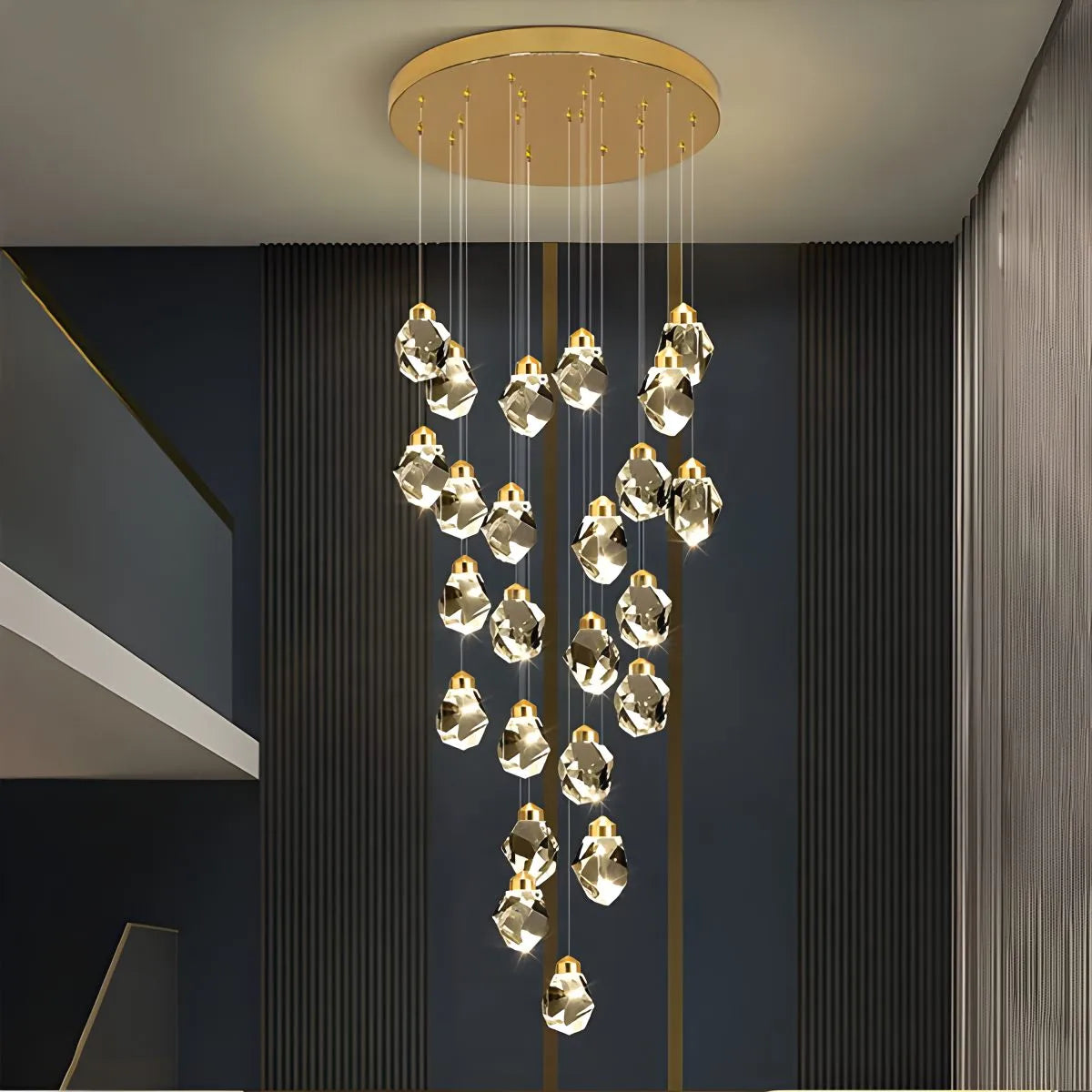 Feyran Rock Crystal Rain Chandelier for Living Room