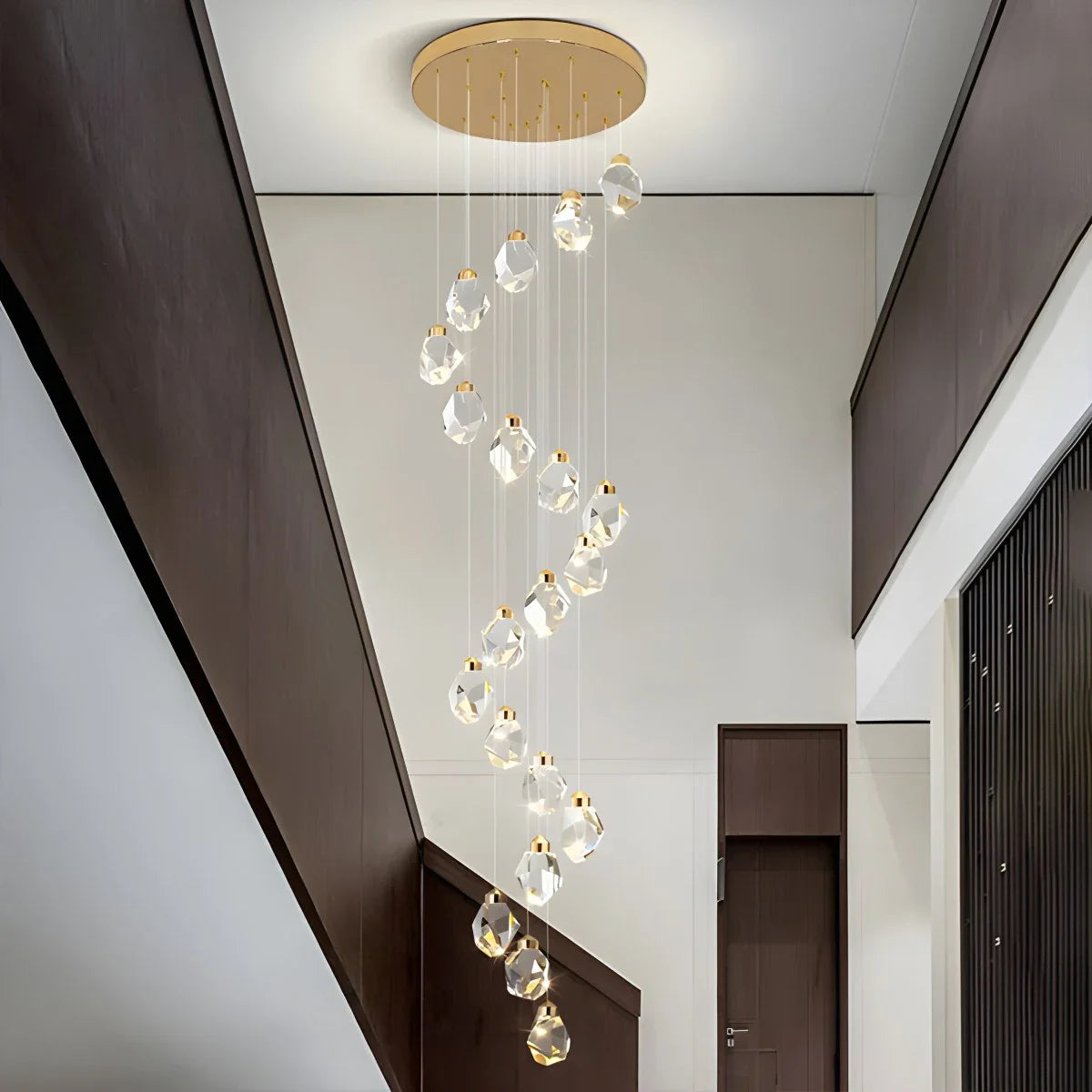 Feyran Rock Crystal Rain Chandelier for Living Room