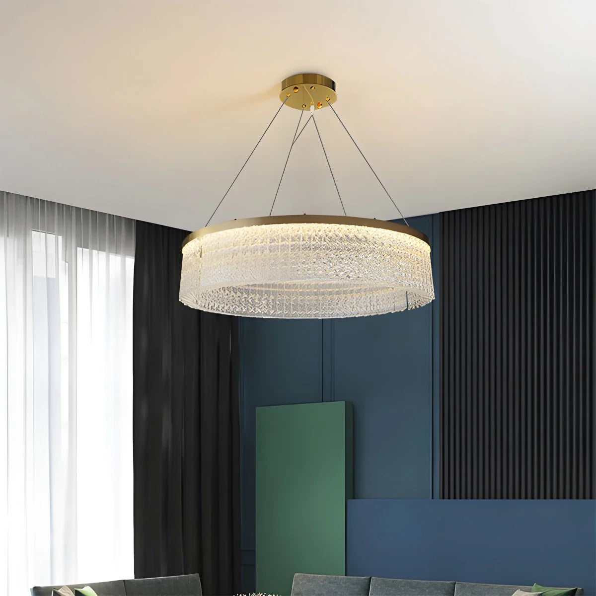 Feyran Round Halo Crystal Chandelier for Living Room