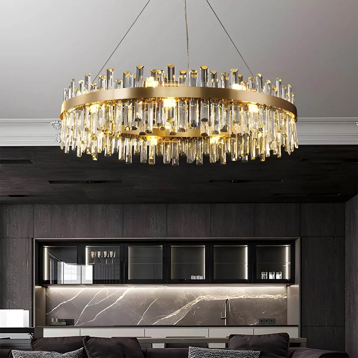 Feyran Round Oval Crystal Chandelier
