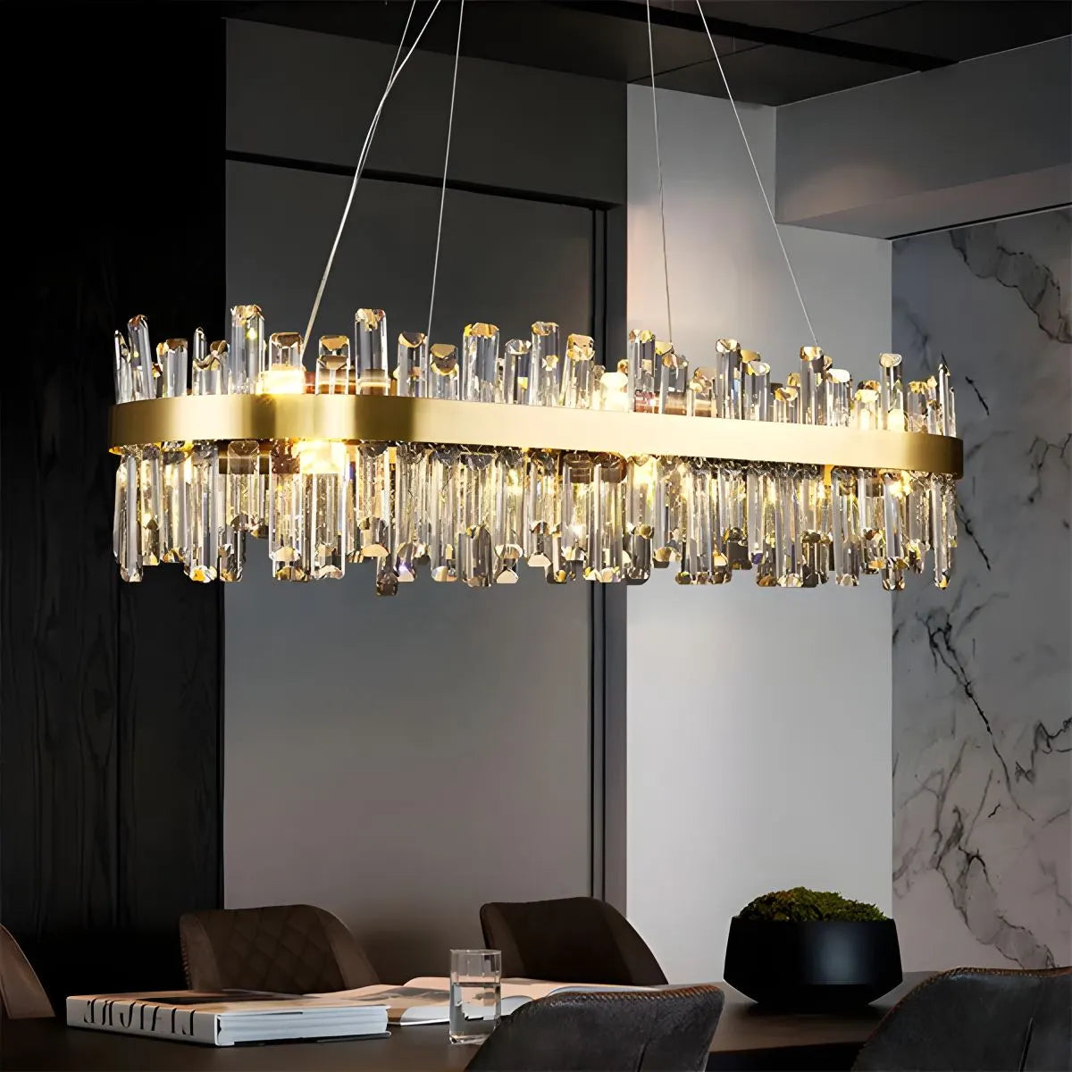 Feyran Round Oval Crystal Chandelier