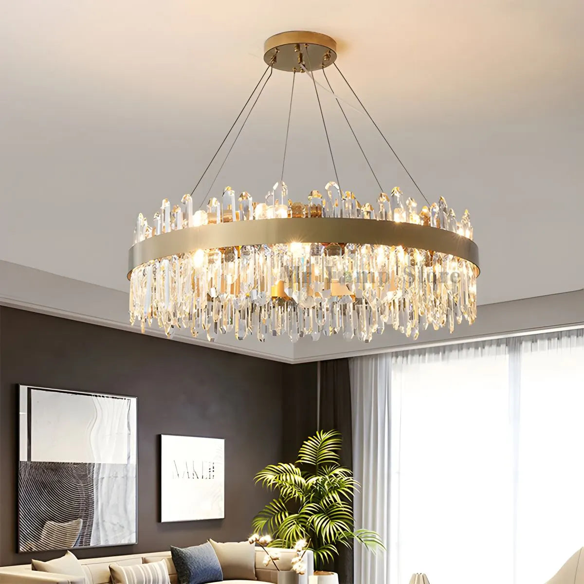 Feyran Round Oval Crystal Chandelier