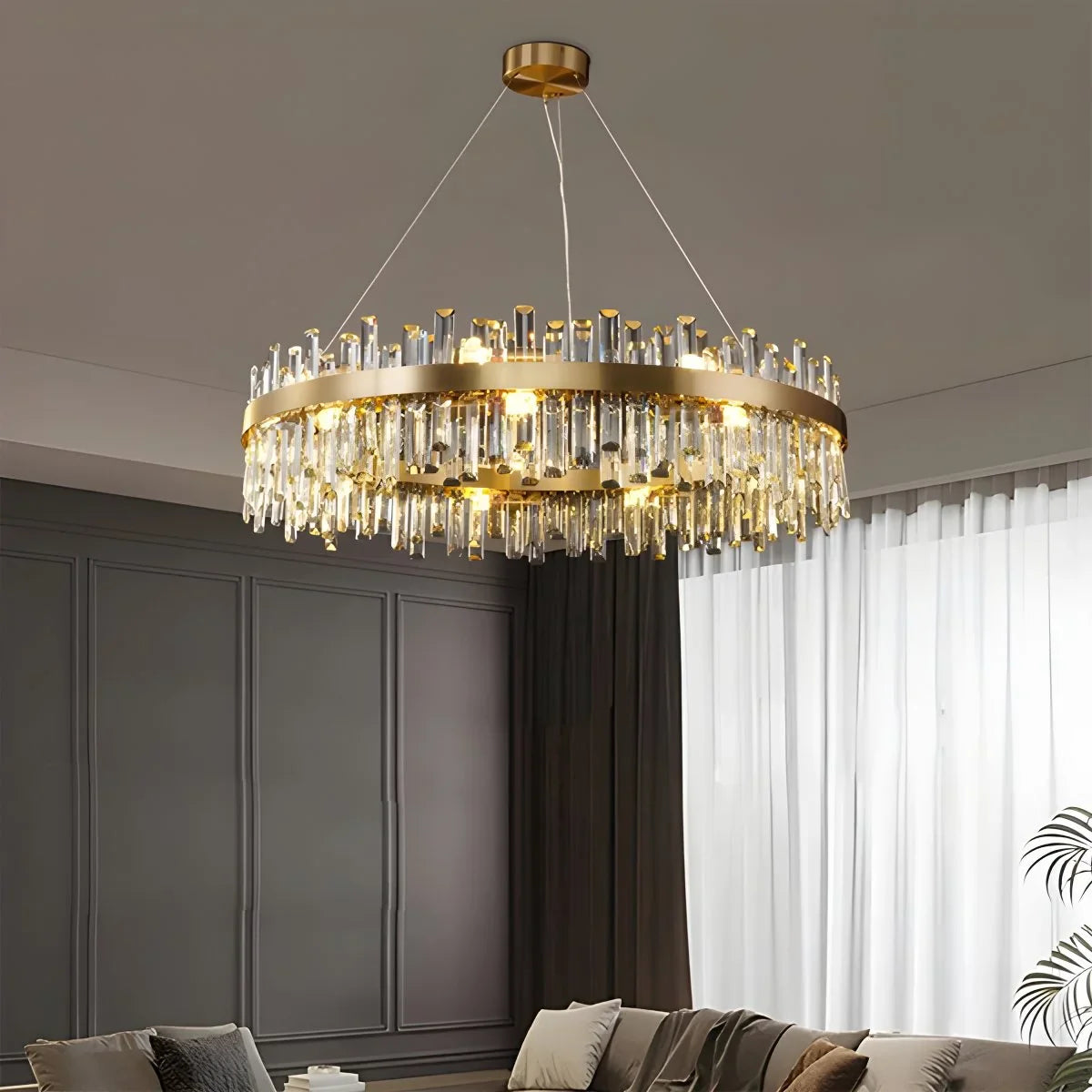 Feyran Round Oval Crystal Chandelier