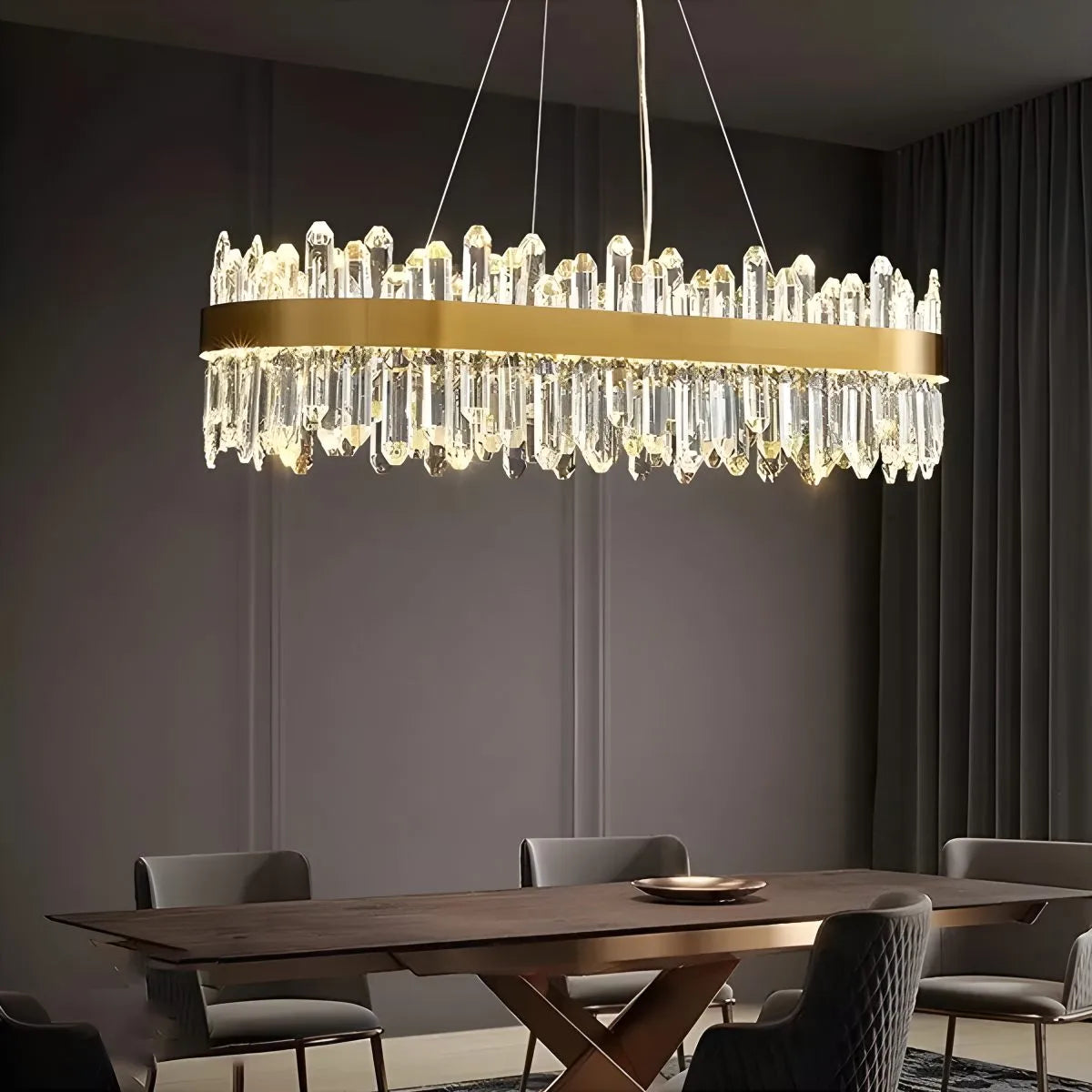 Feyran Round Oval Crystal Chandelier