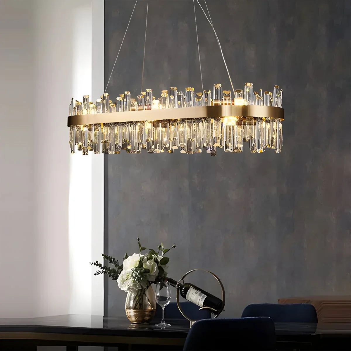 Feyran Round Oval Crystal Chandelier