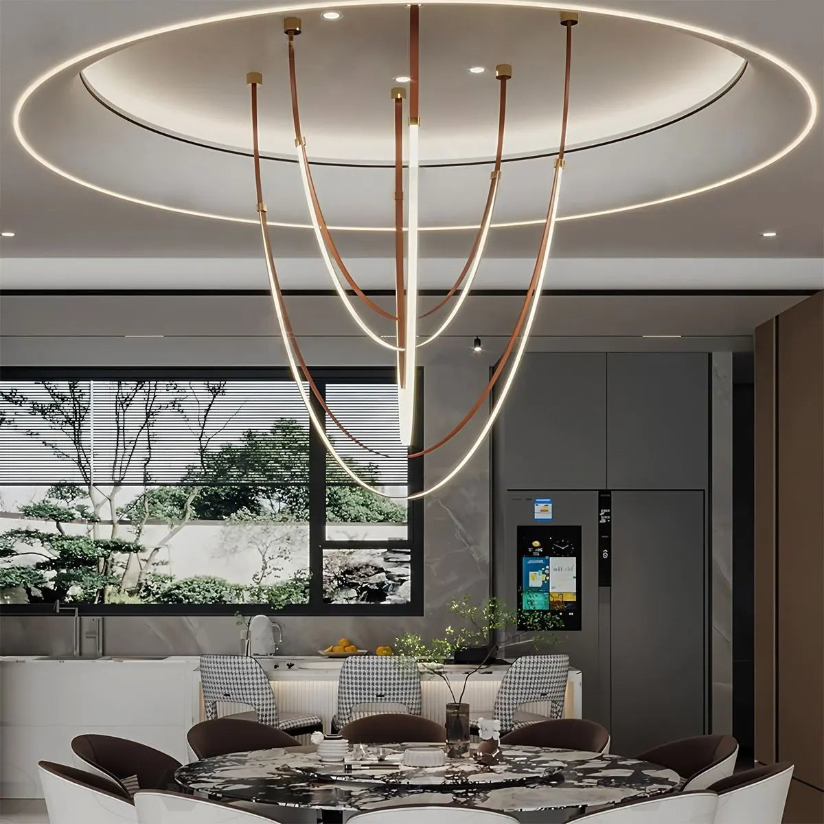 Feyran Shalom Leather Chandelier for Staircase